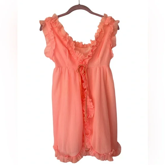 ISATEX Creamsicle Orange Vintage Babydoll Lingerie or Sleepwear Size M - Picture 1 of 6
